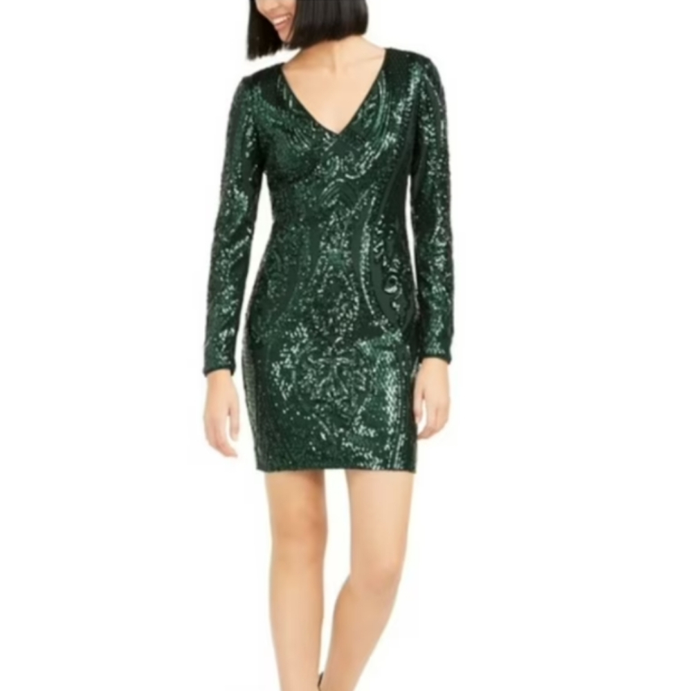 Marciano for Guess Sequin Bodycon Mini Dress Sparkly Holiday Vegas